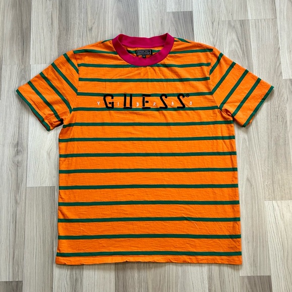 GUESS X J Balvin Vibras Tour Striped Crewneck Shirt Mens Large. - Picture 1 of 7